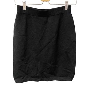 St John Basics Size 2 Black Thick‎ Knit Pull On Midi Pencil Skirt Sweater